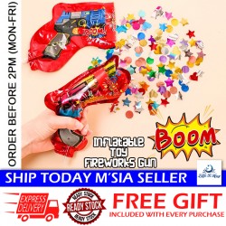 Little B House Inflatable Gun Fireworks Handheld Poppers Confetti Foil Balloon Wedding Deco 充气礼花枪 Mainan Party - BT338