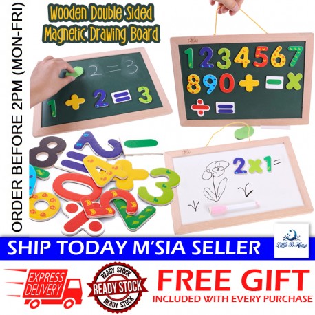 Little B House Hanging Magnetic Dual Purpose Double Sided Drawing Boards Papan Hitam Papan Putih - BT142