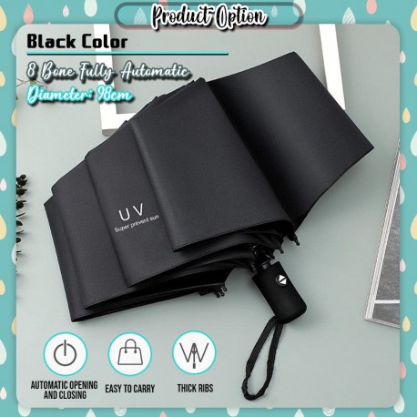 Little B House Fully Automatic UV Umbrella Anti Ultraviolet Sunshade Folding Light Weight Umbrella Payung - UM06