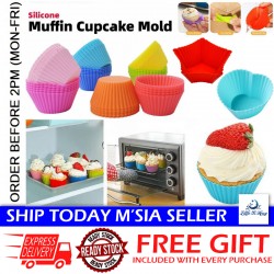 Little B House Reusable Muffin Cupcake Jelly Mold Silicone Baking Cup Mold Acuan Muffin Cake - KW21