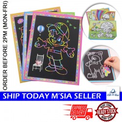 Little B House Magic Scraping Scratch Art Drawing Paper Card Paint Toys Door Gift For Kids Mainan Seni - BT238