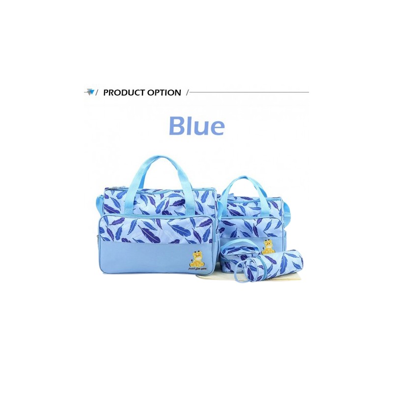 5PCS Diaper Bag Tote Set - Baby Bags for Mom (Blue)
