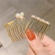 [Little B House]Korean Girls Metal Hair Comb Sweet Simple Golden Color Hairpin Pin Rambut -H48