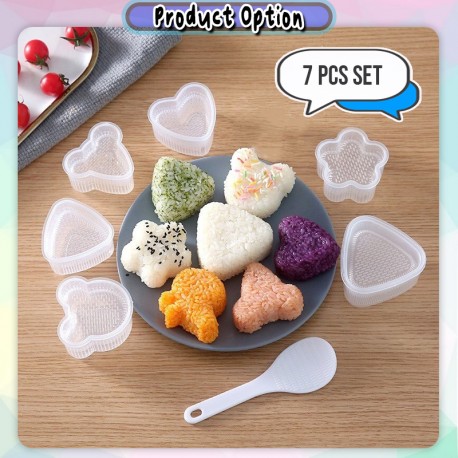 [Little B House]7pcs DIY Onigiri Press Maker Mould Tool Sushi Maker Bento Rice Ball Mold Acuan Bento-KW26