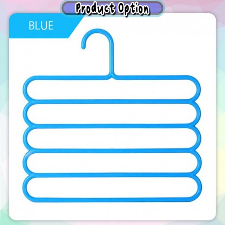 Little B House 5 Layers Hanger Towel Pants Clothes Scarf Tie Towel Holder Wardrobe Closet Penyangkut Tudung-SO30
