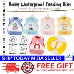 [Little B House] Waterproof Baby Bibs With Pocket Sleeveless Baby Bib Apron Baby 宝宝围兜 Bib Makan Bayi - BB10