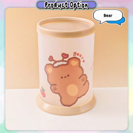 [Little B House] Cartoon Pen Holder Office Table Stationery Cosmetic Brush Storage Pen Container Kotak Pensil - ST05
