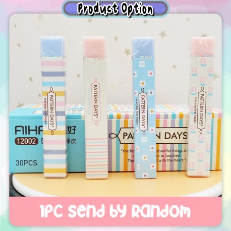 [Little B House] Rainbow Strip Candy Color Eraser Rubber Stationery Drawing Erasers Correction Gift Pemadam - ST08