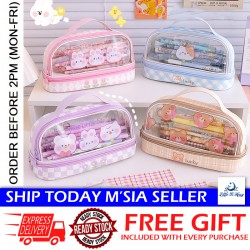 [Little B House] Double Layer Large Capacity Pencil Bag Stationery Cosmetic Makeup Storage Case 双层文具盒 Kotak Pensel - ST11