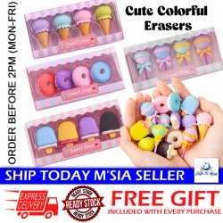 [Little B House] Yummy Dessert Erasers Set Detachable Cute Candy Rubber Eraser Gift Stationery Pemadam Getah -ST12