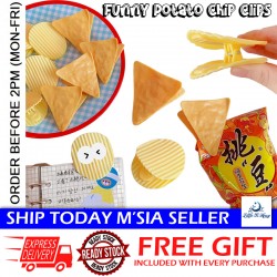 [Little B House] Cute Potato Chip Clips Food Bag Sealer Sealing Clips Folder Handbook Stationery 创意薯片夹 Clip Kertas -ST14