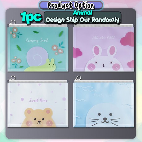 [Little B House] Cute A4 Size File Folder Zipper Bag School Storage Holder Organizer Stationery Fail Zip -ST15