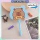 [Little B House] Cartoon Fan Shape Ballpoint Pen 0.5mm Gel Pen Student Writing Drawing Stationery Kipas Pen - ST16