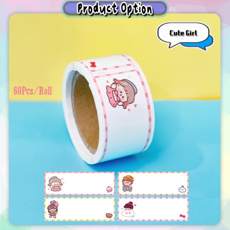[Little B House] 60Pcs/Roll Tape Name Tag Stickers Name Label School Stationery Water Bottle Label Label Nama - ST18