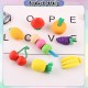 [Little B House] 4pcs 3D Mini Eraser Fruits Desserts Dinosaurs Vegetables Cakes Rubber Stationery Pemadam -ST24