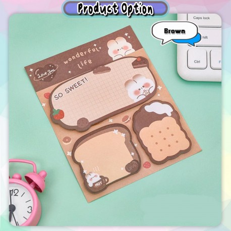 [Little B House] Sticky Note Pads Notepads Message Writing Cute Memo Notepad Office Stationery Kertas Memo -ST25