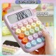 [Little B House] 12 Digits Large Display Candy Color Round Button Calculator Kalkulator -ST26