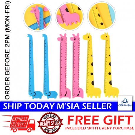 [Little B House] 15cm Giraffe Clear Scale Ruler Birthday Door Gifts For Kids Cute Ruler Stationery Pembaris -ST29