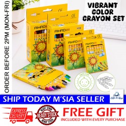 [Little B House] 8/12/24pcs Colour Multi-Colour Wax Crayon Gift For Kids Krayon Oil Pastel Krayon Murah -ST30