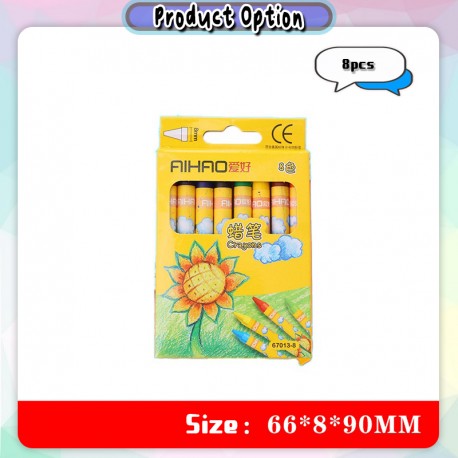 [Little B House] 8/12/24pcs Colour Multi-Colour Wax Crayon Gift For Kids Krayon Oil Pastel Krayon Murah -ST30