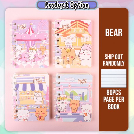 [Little B House] 80pages A7 Cute Mini Notebook Portable Memo Note Book Notepad Stationery Buku Nota Cute - ST34