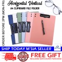 [Little B House] A4 Clipboard Writing Board Folder With Clip Document Storage Organizer Stationery Papan Klip -ST36