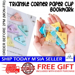 [Little B House] Paper Edge Clip Triangle Paper Clips Binder Clip Memo File Corner Clip Klip Kertas - ST38