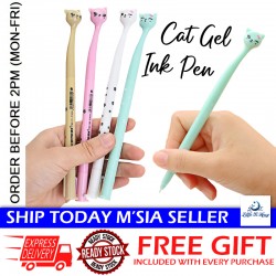 [Little B House] 0.5mm Pen Black Gel Cat Ballpoint Pens Cute Pen Tall Cat Animal Pen Stationery Pen Murah -ST40