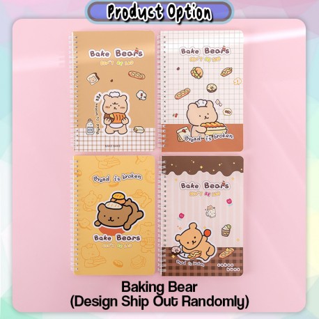 [Little B House] A5 Notebook Cute 60 Sheets Spiral Notebook Journal Writing Diary A5 Notepad Buku Nota -ST43