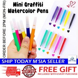 [Little B House] Mini Watercolor Pen Set For Kids Drawing Graffiti Water Colour Pens Art Stationery Pen Warna - ST44