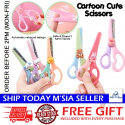 [Little B House] Round Edge Cute Scissors School Scissors Craft Plastic Scissors Stationery Gunting Sekolah -ST46