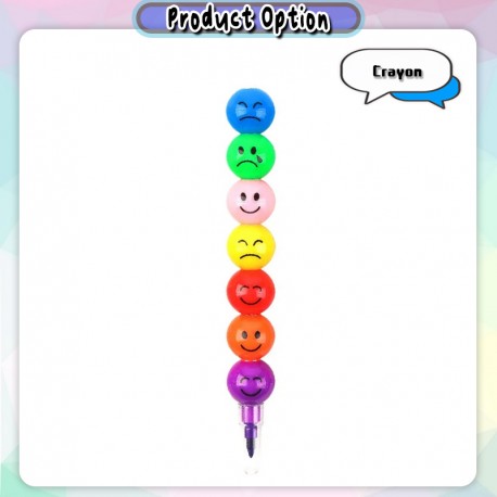 [Little B House] Emoji Pencils Block Pencil Block Crayon Stationery Birthday Gift Pensel Murah Krayon Murah -ST47