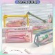 [Little B House] Transparent Triangle Pencil Case Stationery Pouch Cosmetic Toiletries Bag Kotak Pensel -ST48