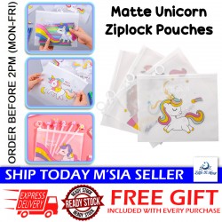 [Little B House] Unicorn Ring Zipper Bag PVC File Bag Zipper Waterproof Pencil Case Stationery Bag Beg Pensil -ST55