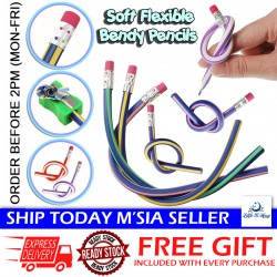 [Little B House] Flexible Pencil Soft Pencil With Eraser Pencils Goodies For Kids Stationery 软铅笔 Pensil Lembut -ST62