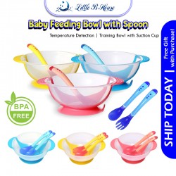 [Little B House] Baby Feeding Set Suction Bowl Baby Tableware Baby Spoon Baby Feeding Bowl Mangkuk Baby - BKM14