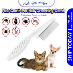 [Little B House] Stainless Pet Hair Brush Pet Flea Comb Dog Cat Comb Pet Lice Comb 跳蚤梳 Sikat Kutu -SO09