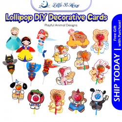 [Little B House] Candy Card Lollipop Holder Candy Decoration Card Birthday Doorgift Goodies Bag 棒棒糖卡纸 Kad Lolipop - BT385