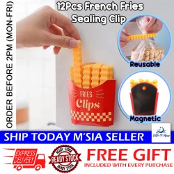 [Little B House] 12Pcs French Fries Sealing Clip Food Bag Reusable Sealer Clamp 密封夹 薯条封口夹 Penyepit Plastik -KW150