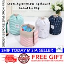 [Little B House]3pcs Set Barrel Drawstring Toiletry Bag Waterproof Cosmetic Cylinder Storage Bag 圆筒收纳袋 Beg Simpanan-MU30