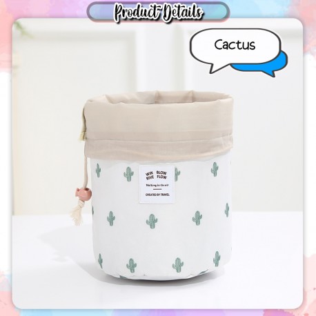 [Little B House]3pcs Set Barrel Drawstring Toiletry Bag Waterproof Cosmetic Cylinder