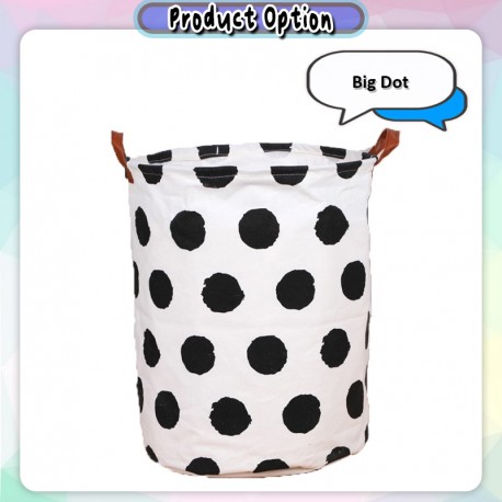 [Little B House] Large Laundry Basket Bag Foldable Round Storage Bin Clothes 洗衣篮脏衣篮