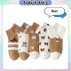 [Little B House] 5 Pair Set Women Socks Breathable Cotton Ankle Socks Girls Cute_228708