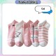 [Little B House] 5 Pair Set Women Socks Breathable Cotton Ankle Socks Girls Cute_228711