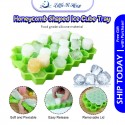 [Little B House] 37 Cell Honeycomb Shape Ice Cube Mold Food Grade Silicone with Lid Jelly Maker 硅胶冰格 Acuan Ais -KW22