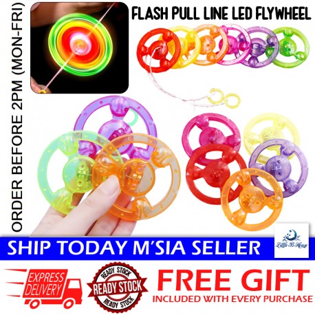 [Little B House] Pull Led Flywheel Toy Spinning Toy Mini Toy For Kids Party Goodies