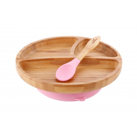 Avanchy Bamboo Suction Toddler Plate + Spoon
