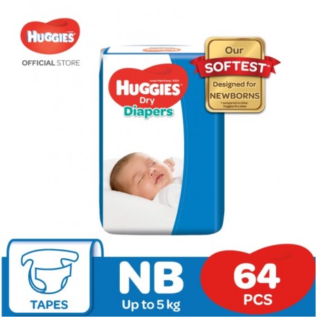 Huggies Dry Diaper Jumbo (NB64 x 3)