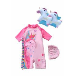 Little Two Kids Swimwear Unicorn Design & Sleeve Arm Ring Unicorn (1y-6y)