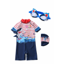 Little Two Kids Swimwear Shark Design + Goggle Shark ( 1y-6y )